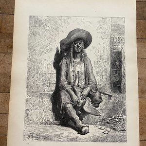 Gustave Dore, Antique Print, Woodcut Engraving